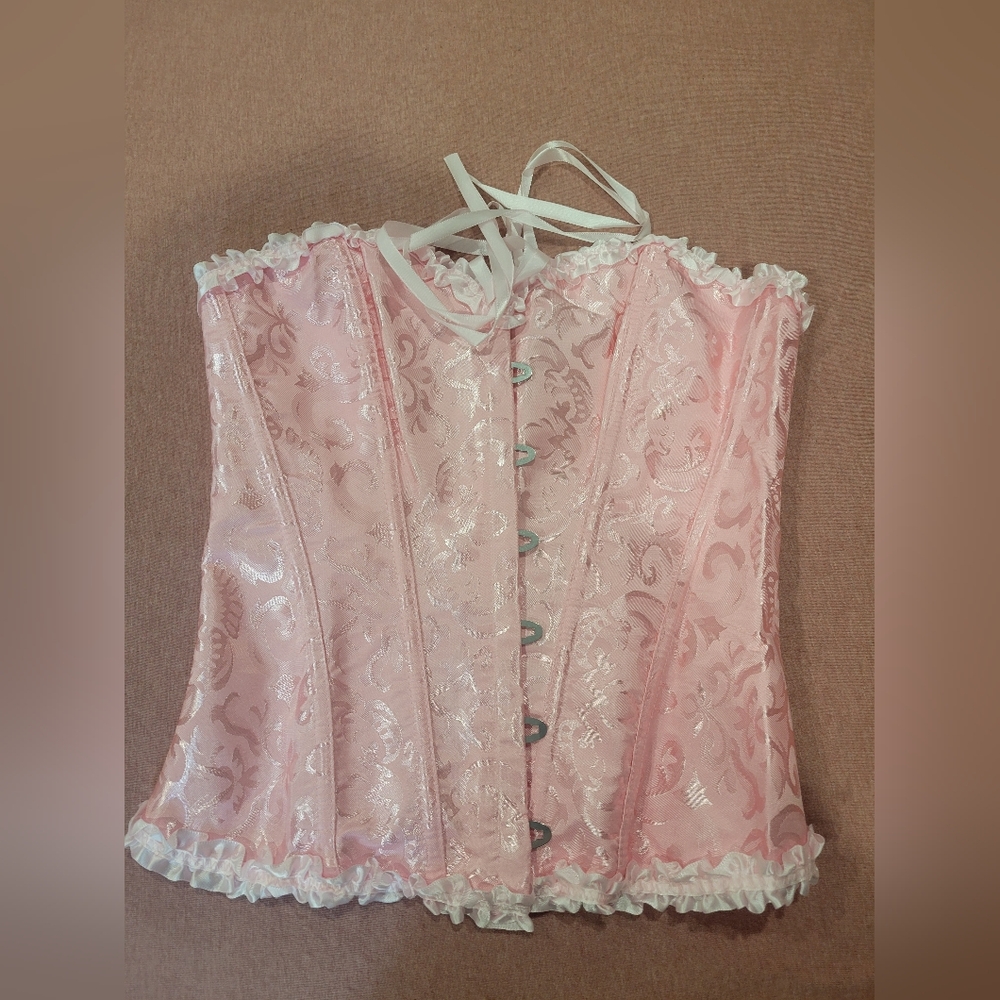 Chic Pink Floral Corset